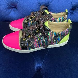 Christian Louboutin Colorful Neon Accent Women's Fashion Sneakers
